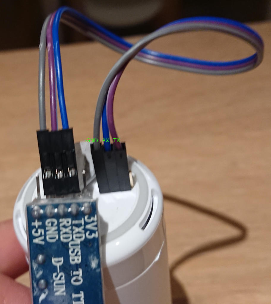 USB ttl adapter connected